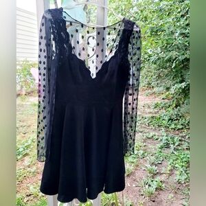 Free People Black Lace Long Sleeve Dress